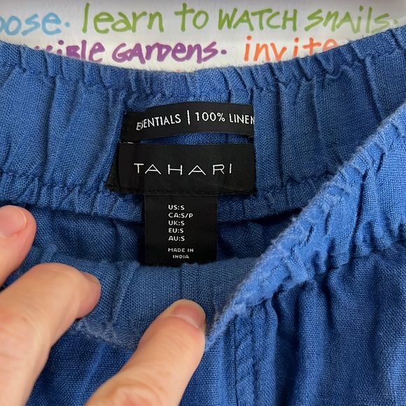 Tahari gorgeous blue linen pants S - Picture 2 of 6